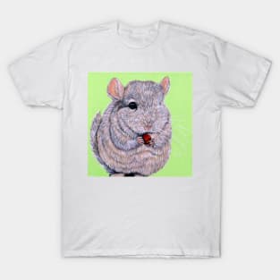 Cuddly Nibbling Chinchilla painting T-Shirt